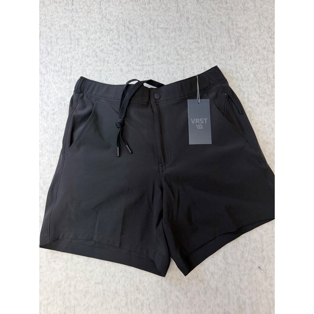 VRST‎ Mens Resort Short Pure Black Relaxed Fit Quick Dry Stretch S NWT
